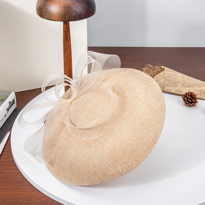French Wide-Brim - Vintage Bow Women's Tea Party Elegant, Light Luxury Niche Hat LADYLYS