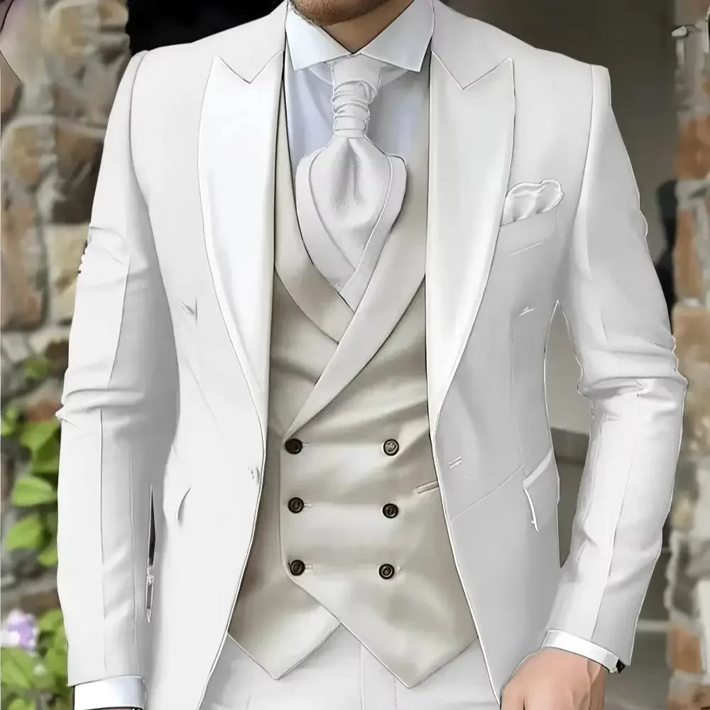 Elegant Peak Lapel Tuxedo 3-Piece Suit LADYLYS
