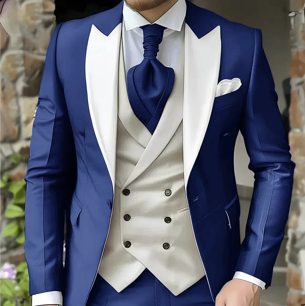 Elegant Peak Lapel Tuxedo 3-Piece Suit LADYLYS