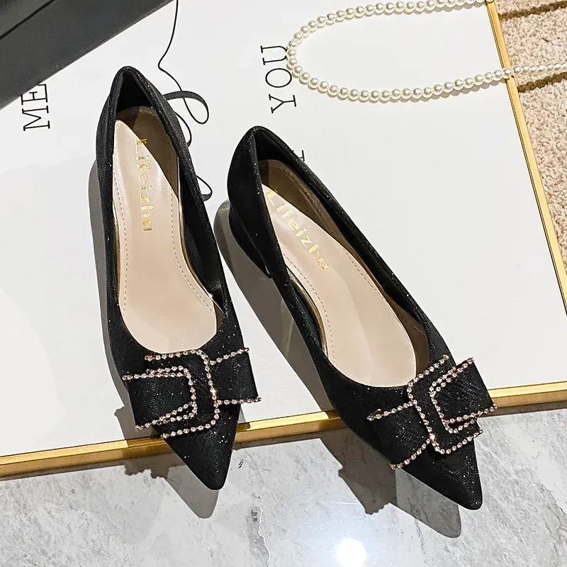 Women's Pointed-Toe Jacquard Block-Heel Pumps