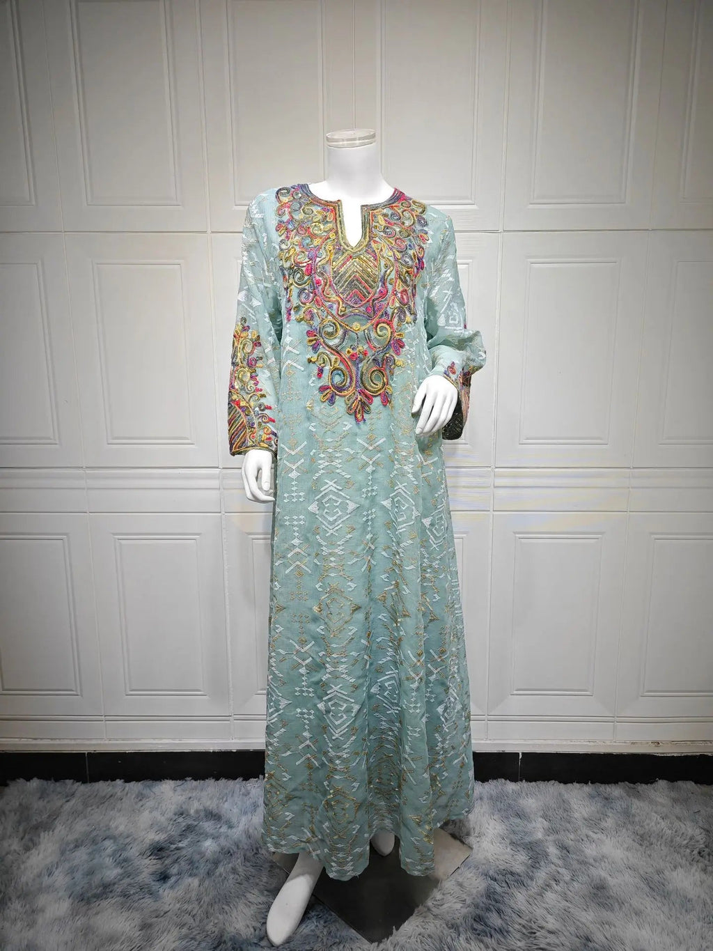 Abaya Handmade Embroidered Tulle Flowing Elegant Modest Stylish Traditional LADYLYS