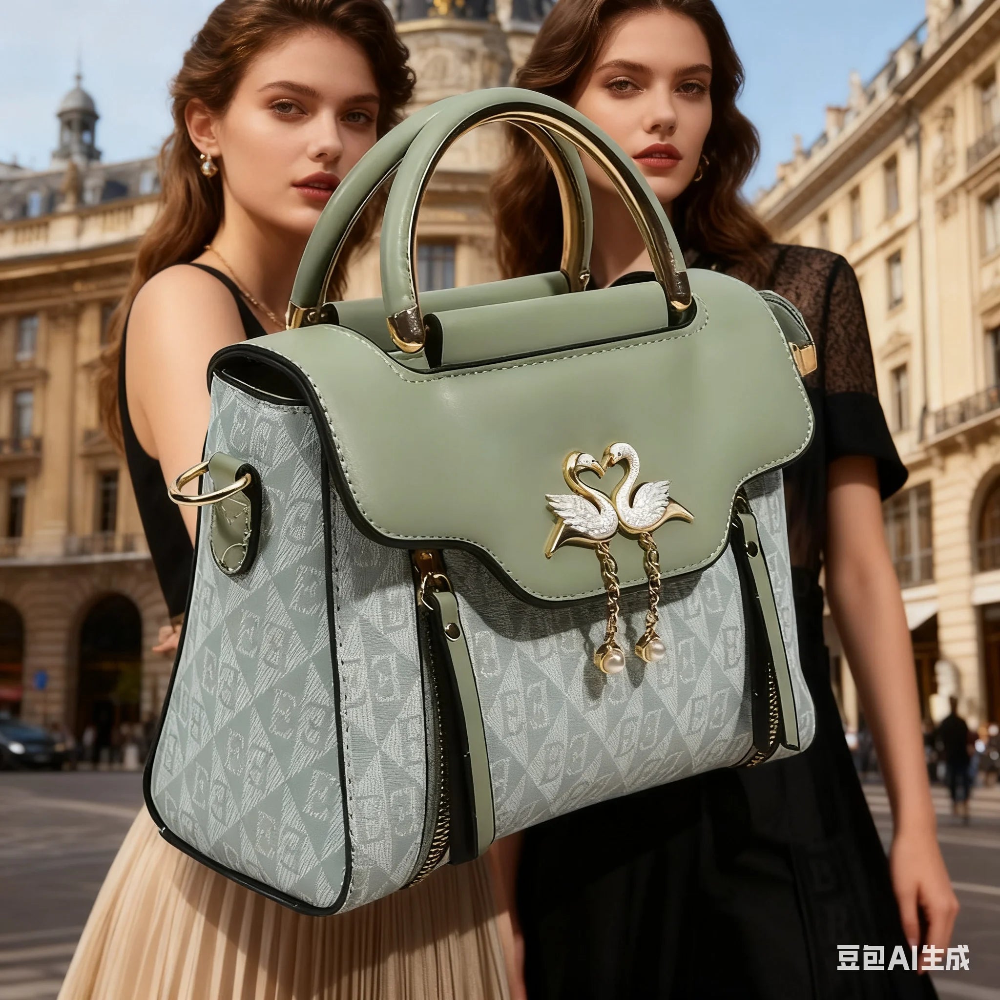 Ladies' handbag trend embossed plain style versatile LADYLYS