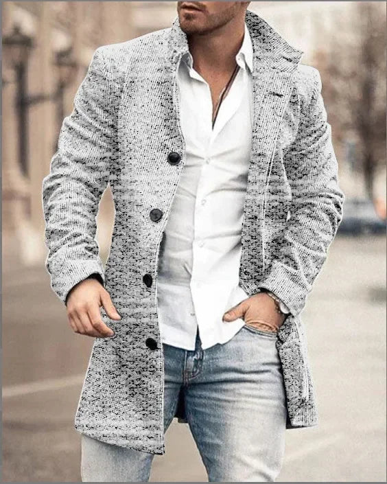 Men's Woolen Overcoat for Autumn and Winter Korean Style Fashionable LADYLYS