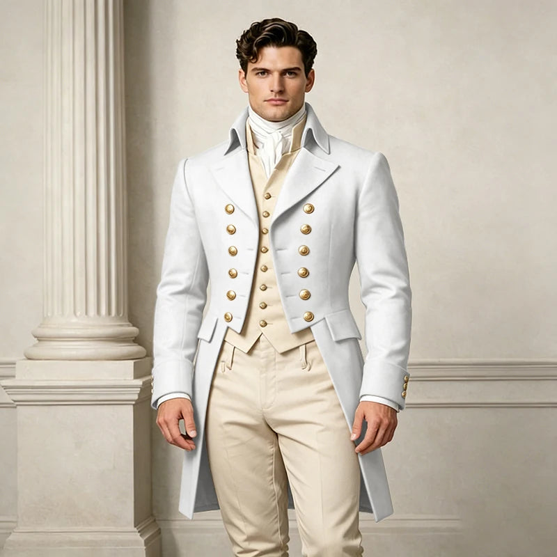 Men's Slim-Fit Double-Breasted Three-Piece Suit