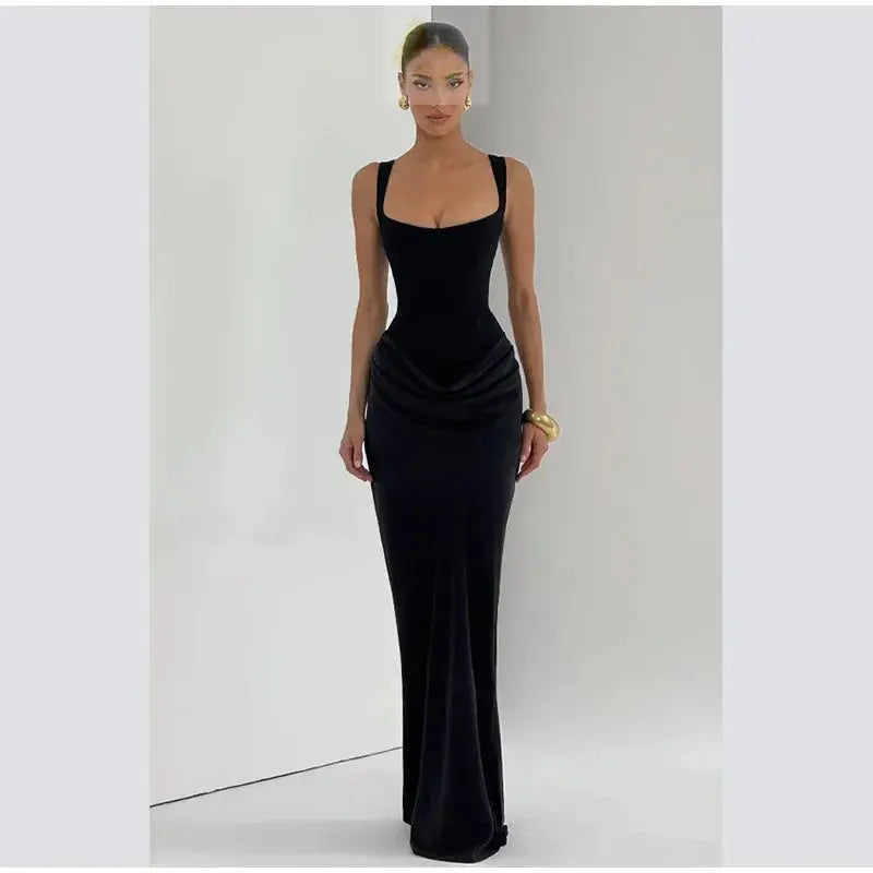 Sexy Solid Pleated Strapless Dress Lady Chic Off-shoulder Backless LADYLYS