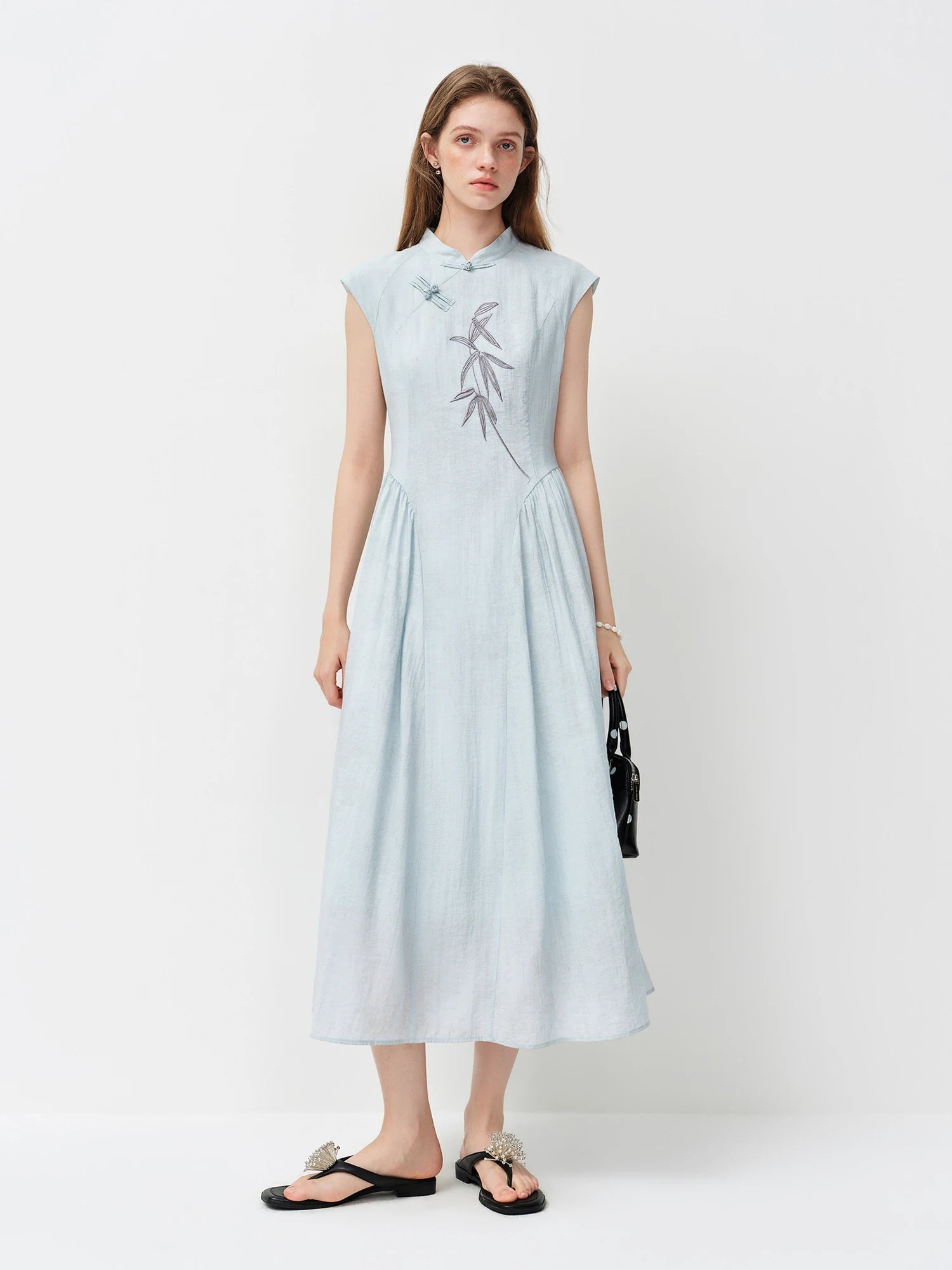 Style Embroidery Slim-Fit Long Dress for Women LADYLYS