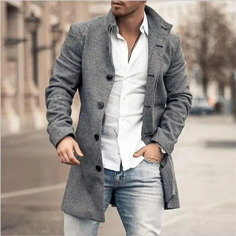 Men's Woolen Overcoat for Autumn and Winter Korean Style Fashionable LADYLYS