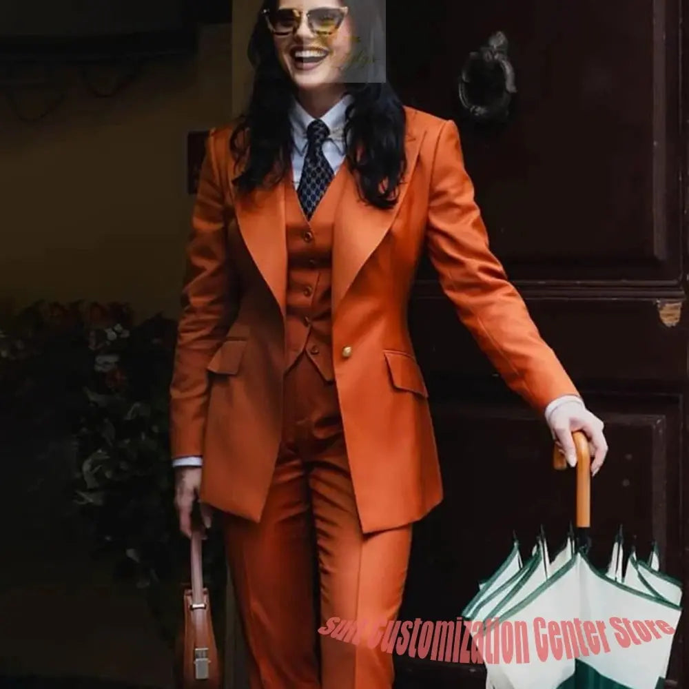 Women's Jacket Pant Sets 3Piece Suit Single Button Professional Outerwears LADYLYS