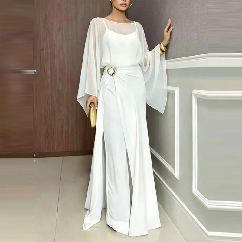 Summer New High Waist Wide Leg Playsuits Overalls New Chiffon Loose Women's Jumpsuits LADYLYS