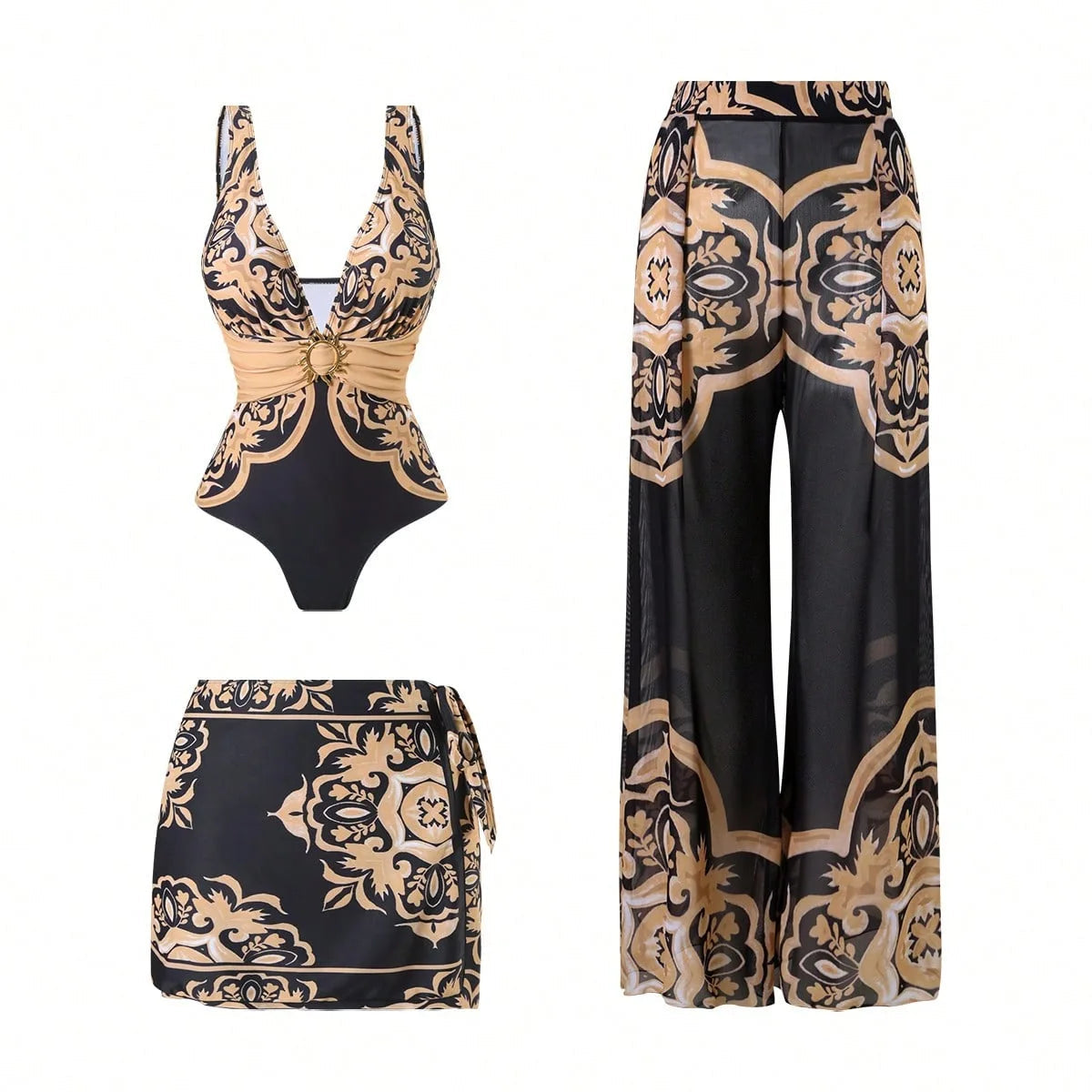 Sexy Three-Piece One-Piece Swimsuit Set Trendy Fashionable Bikini LADYLYS