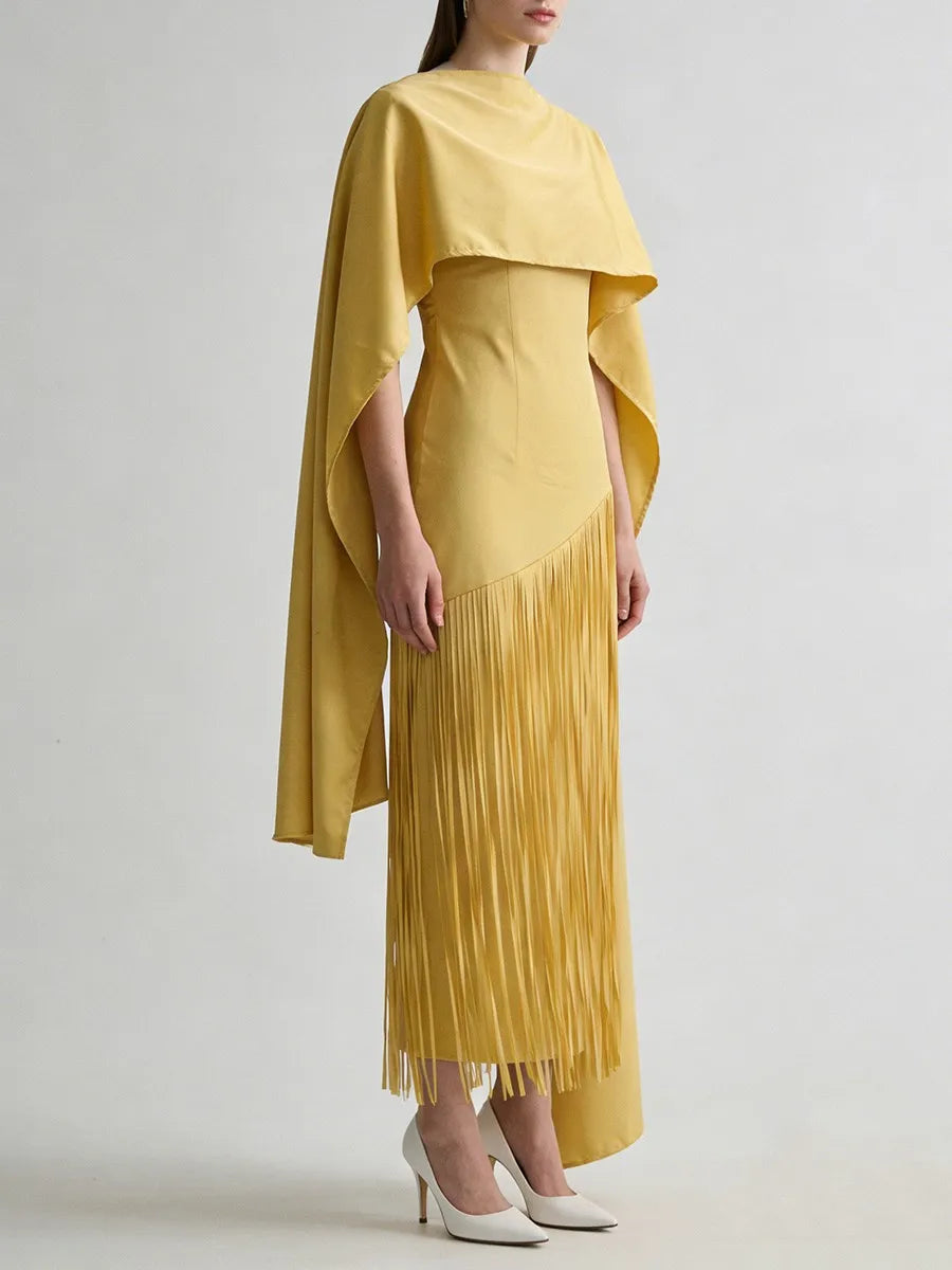 Tassel Detail Dress - Elegant Midi Dress Women