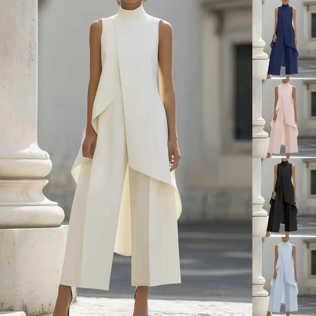 Sleeveslee Jumpsuits Elegant Irregular Design LADYLYS