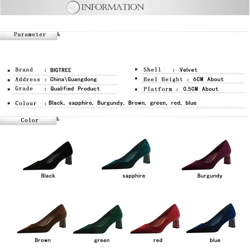 Women's Flocked Pointed-Toe High-Heel Pumps