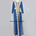 Ensemble 2 pièces pour femme musulmane, caftan marocain personnalisé, robe + abaya imprimée avec ceinture Matutina-Chic