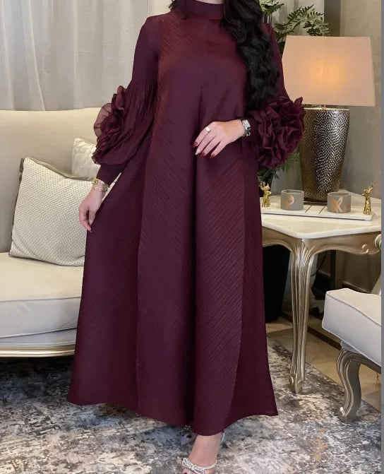Elegant Evening Party Dresses Classic Long Sleeve Plate Flower LADYLYS