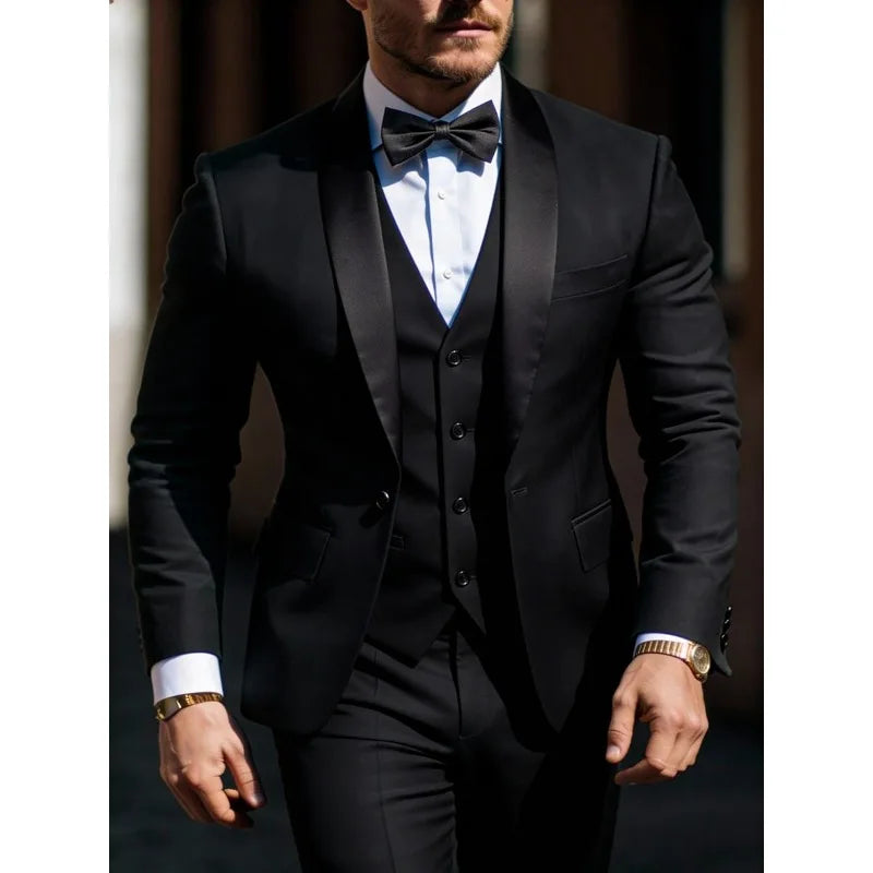 Men's 3pcs Suit Set Jacket Vest Pants LADYLYS