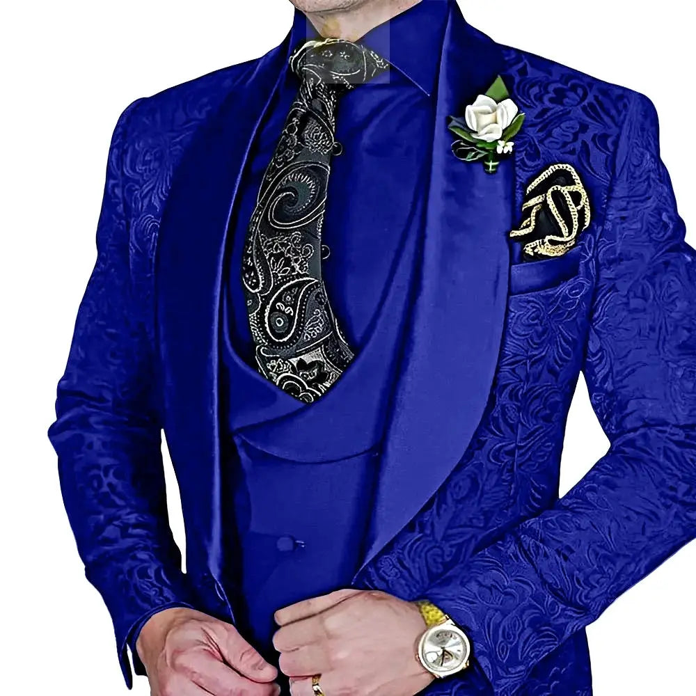 Elegant, high-quality 3-piece Jacquard suit set for men LADYLYS