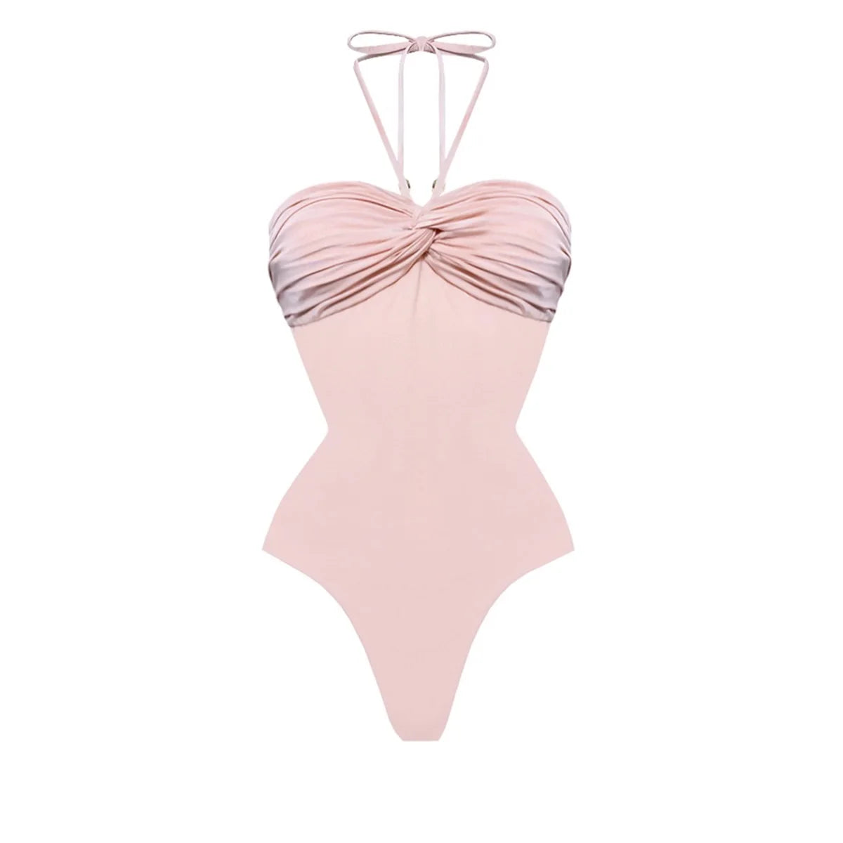 2Pcs Striped Swimsuit With Long Skirt Sexy Women Bikini Push Up Swimwear Halter LADYLYS