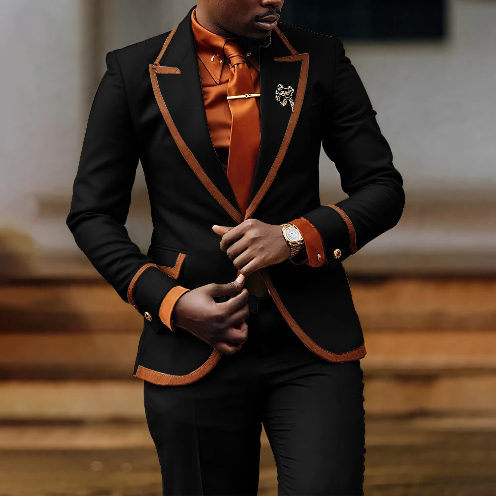 Men's Slim Fit 2-Piece Single-Breasted Suit