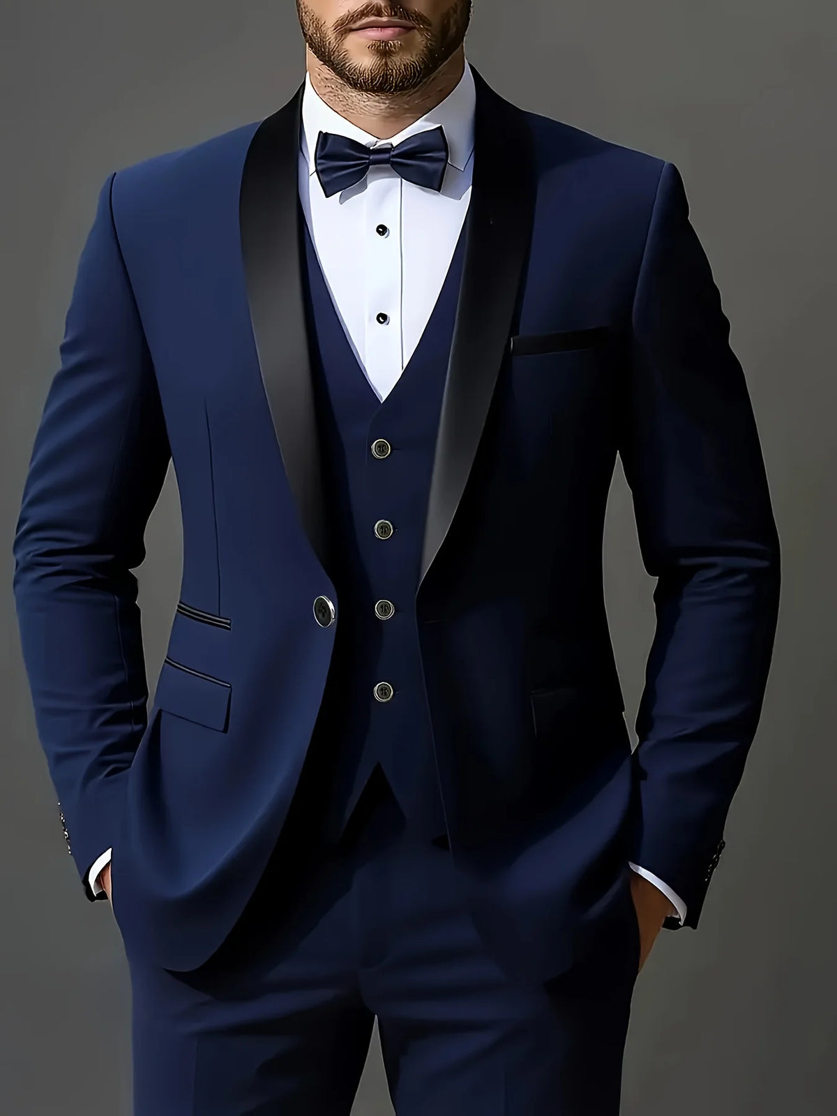 Men's Three-Piece Smart-Casual Wedding Suit