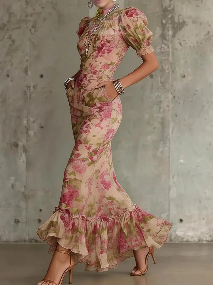 Maxi Dresses Elegant Fashion Sexy Bodycon Floral Long LADYLYS