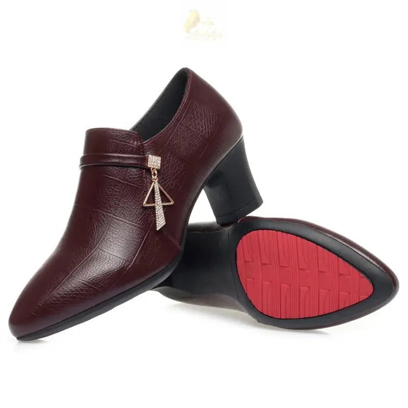 Elegant Deep Mouth Soft Leather Shoes Women Pumps Comfortable LADYLYS