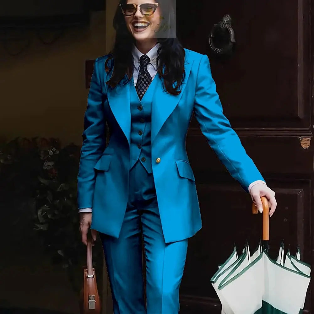 Women's Jacket Pant Sets 3Piece Suit Single Button Professional Outerwears LADYLYS