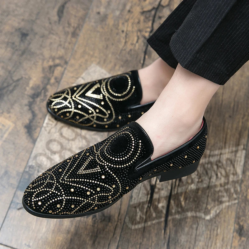 Loafers Shoes Men Pointed Suede Comfortable Casual Trendy Gentleman Leather LADYLYS