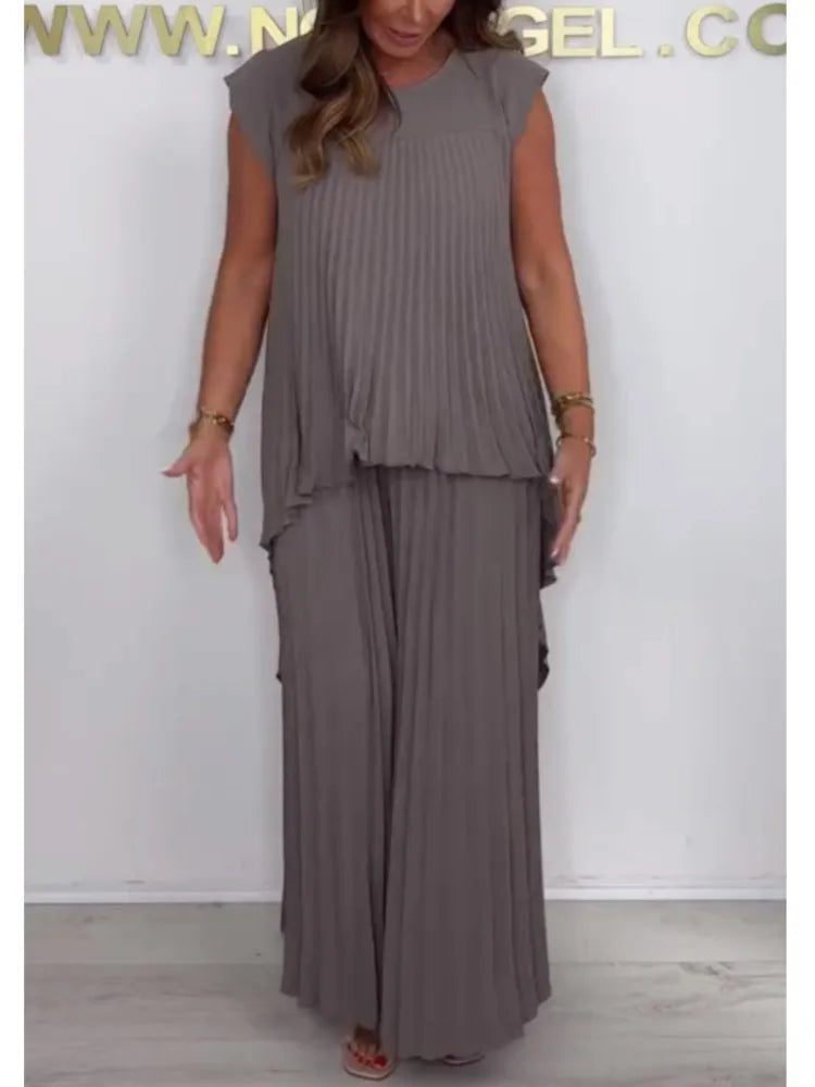 Summer Solid Casual Holiday Two Piece Sets Elegant LADYLYS