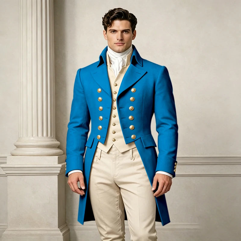 Men's Slim-Fit Double-Breasted Three-Piece Suit
