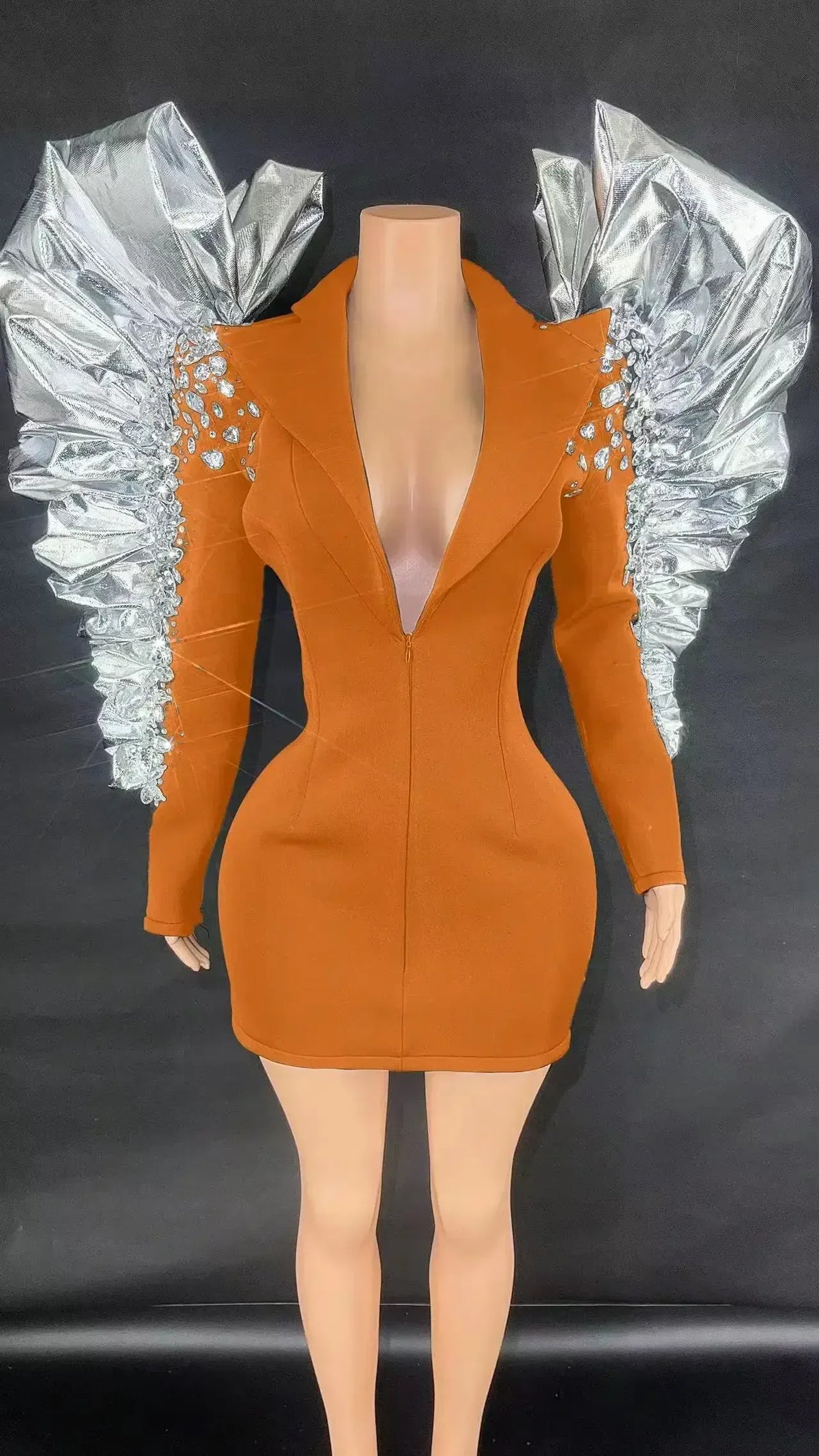 Women's Rhinestone Fringe Blazer-Style Mini Dress