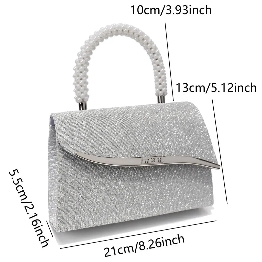 Women's Sequin Pearl Bucket Evening Bag