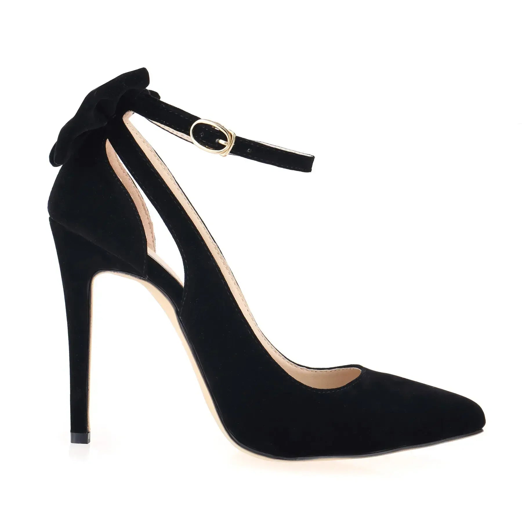 High Heels Bow Tie Back Sexy Stiletto Pumps Pointed Toe 11cm Sexy Ankle LADYLYS