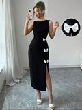 Summer European and American style slim fit dress with bow vest skirt LADYLYS