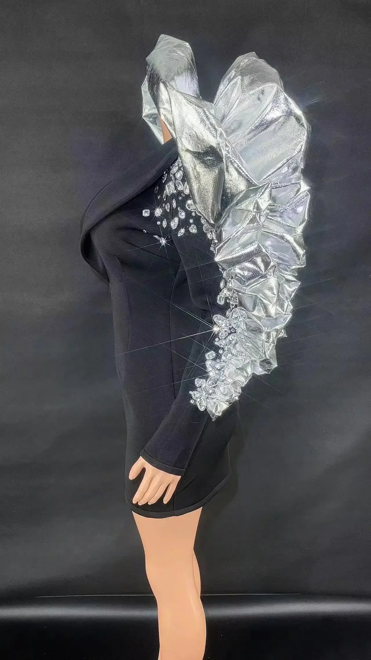 Women's Rhinestone Fringe Blazer-Style Mini Dress