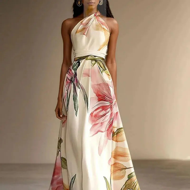 Vestido Sexy Bohemian Beach Holiday Dress Woman Elegant Floral Print LADYLYS
