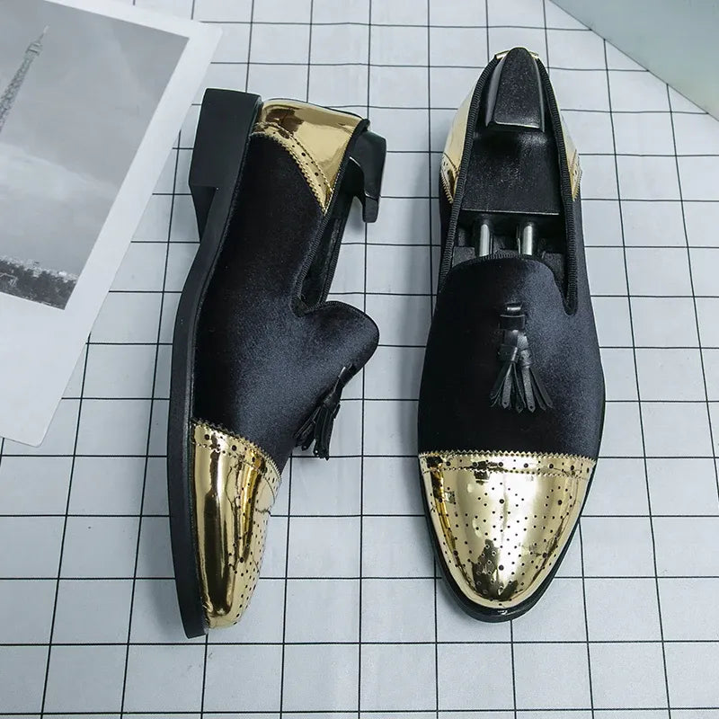 Men's Pointed-Toe Tassel Dress Loafers
