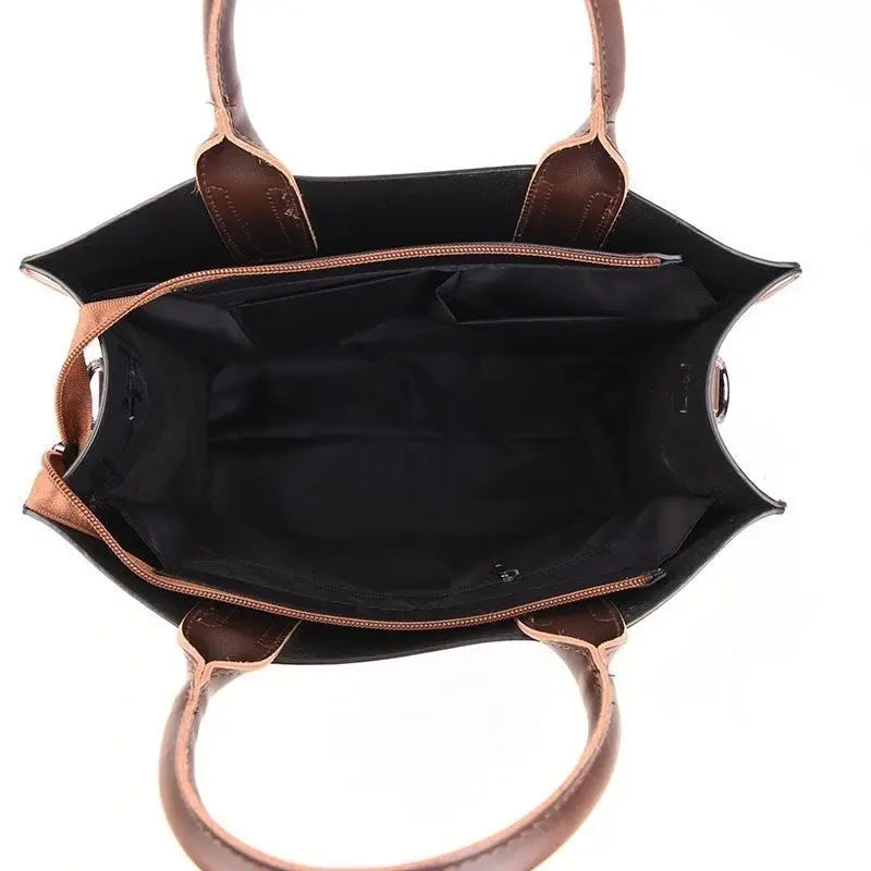 Women's Vintage-Style Zip-Up Shoulder Bag