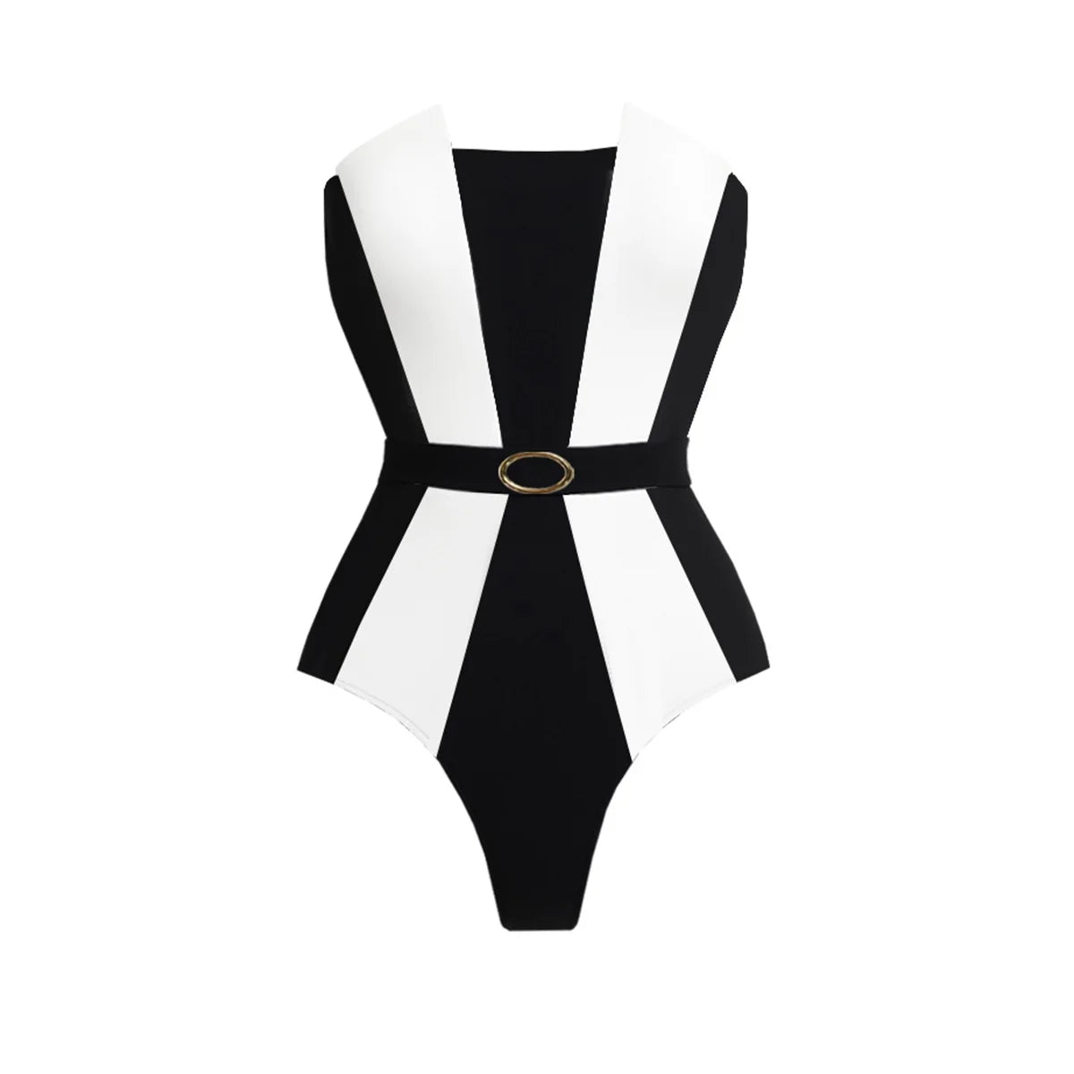 2Pcs Striped Swimsuit With Long Skirt Sexy Women Bikini Push Up Swimwear Halter LADYLYS