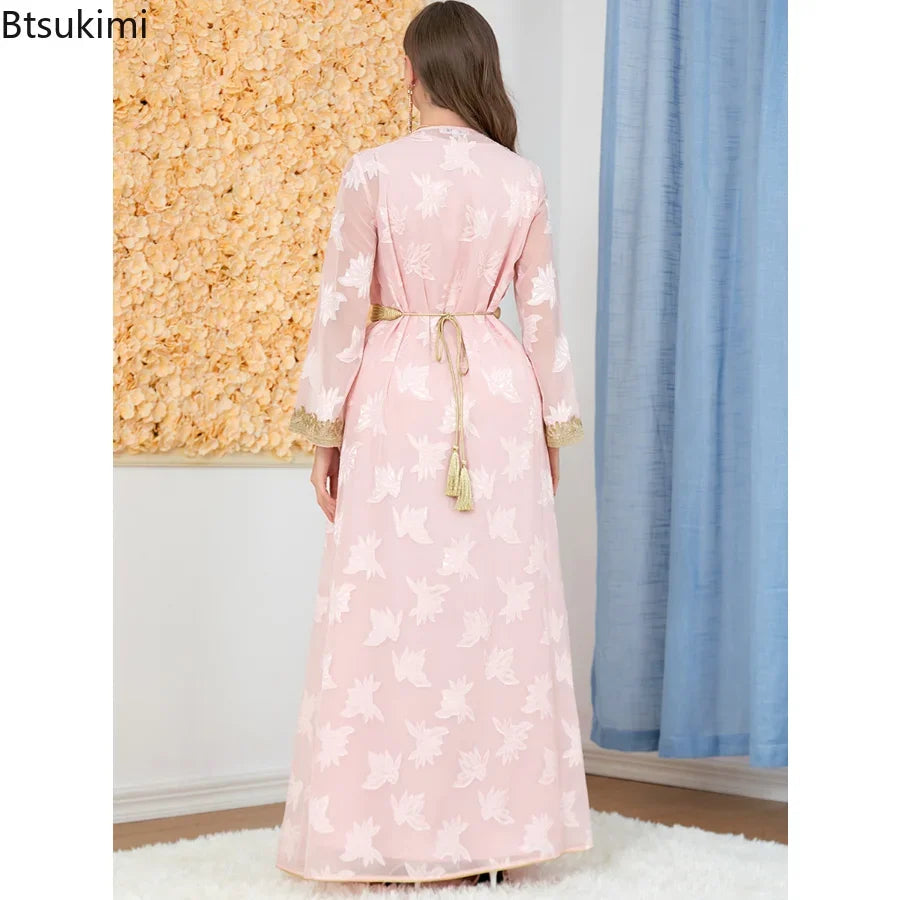 Ensemble 2 pièces pour femme musulmane, broderie, kimono arabe Matutina-Chic