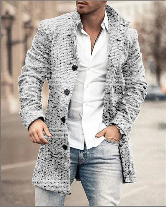 Men's Woolen Overcoat for Autumn and Winter Korean Style Fashionable LADYLYS
