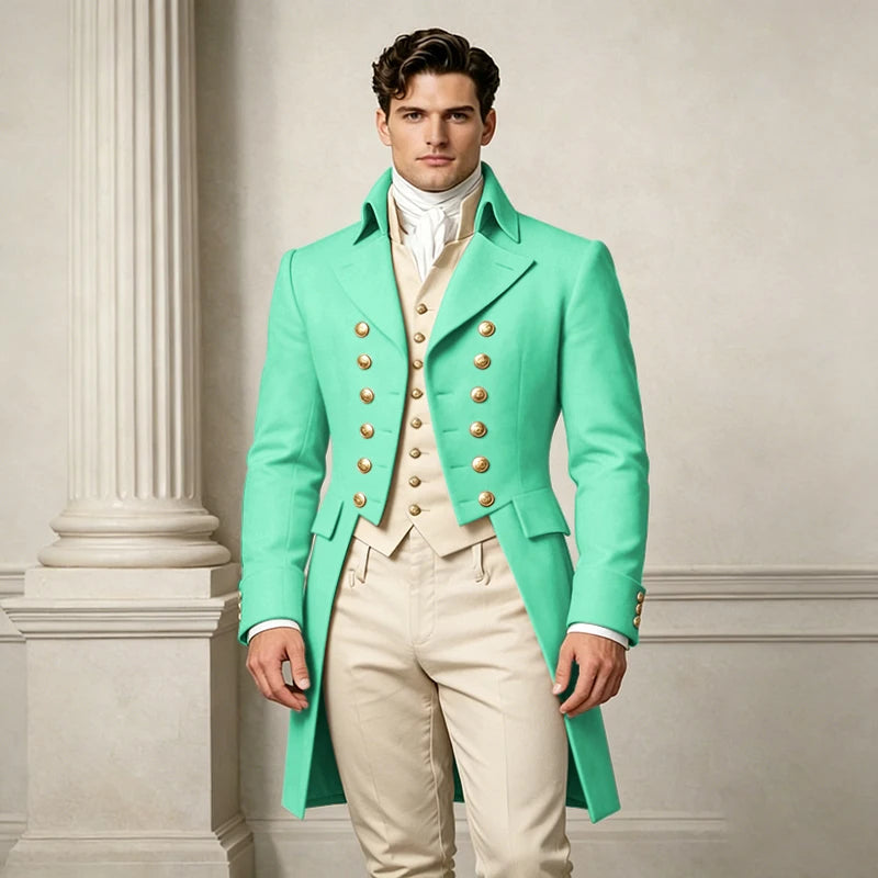 Men's Slim-Fit Double-Breasted Three-Piece Suit