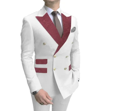 Jacket Pants Gold Buttons Party Tuxedo Dress Double Breasted Men Suits LADYLYS