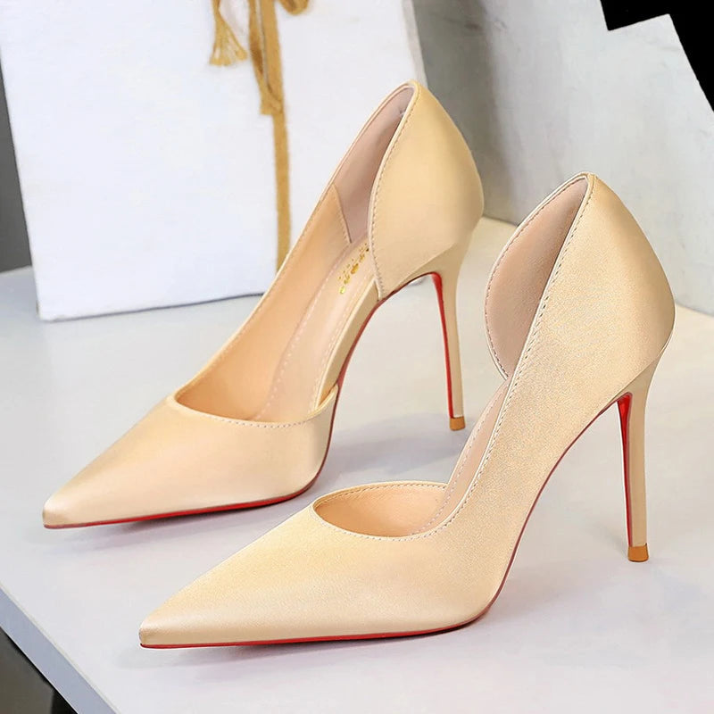 Women's Pointed Toe Stiletto Pumps – Hollow Slingback Heels, Party & Wedding