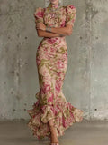 Maxi Dresses Elegant Fashion Sexy Bodycon Floral Long LADYLYS