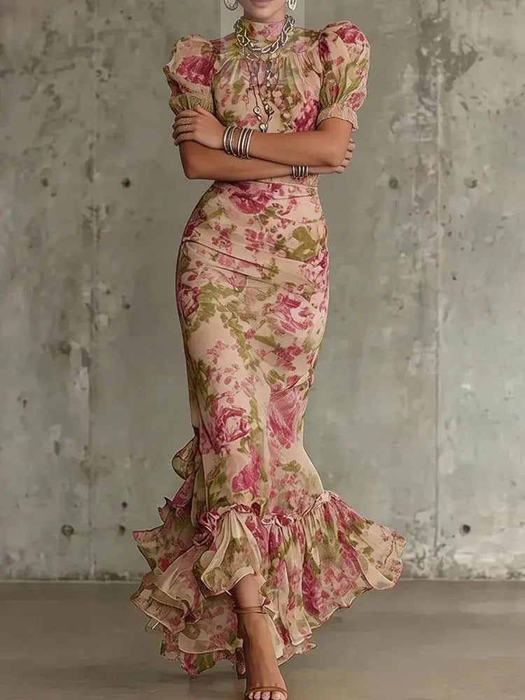 Maxi Dresses Elegant Fashion Sexy Bodycon Floral Long LADYLYS