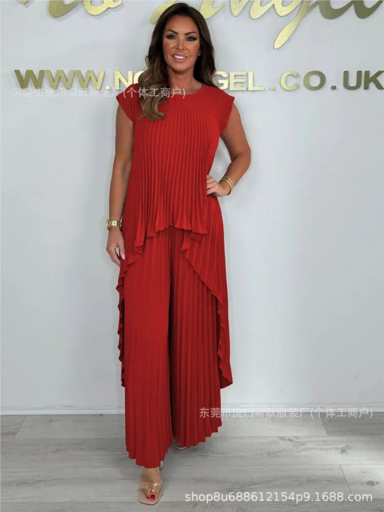 Summer Solid Casual Holiday Two Piece Sets Elegant LADYLYS