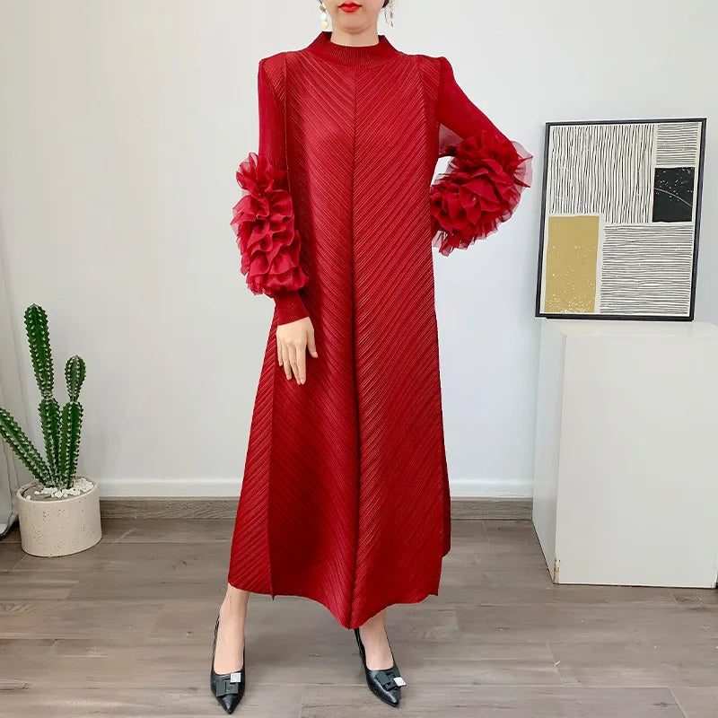 Elegant Evening Party Dresses Classic Long Sleeve Plate Flower LADYLYS