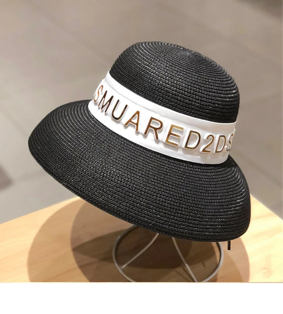 hood Hepburn wind big brim straw hat female summer sunscreen basin hat French beach holiday sunshade hat LADYLYS