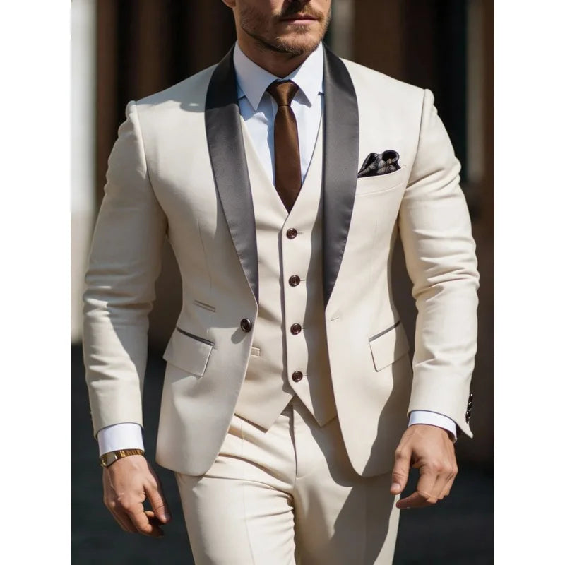 Men's 3pcs Suit Set Jacket Vest Pants LADYLYS